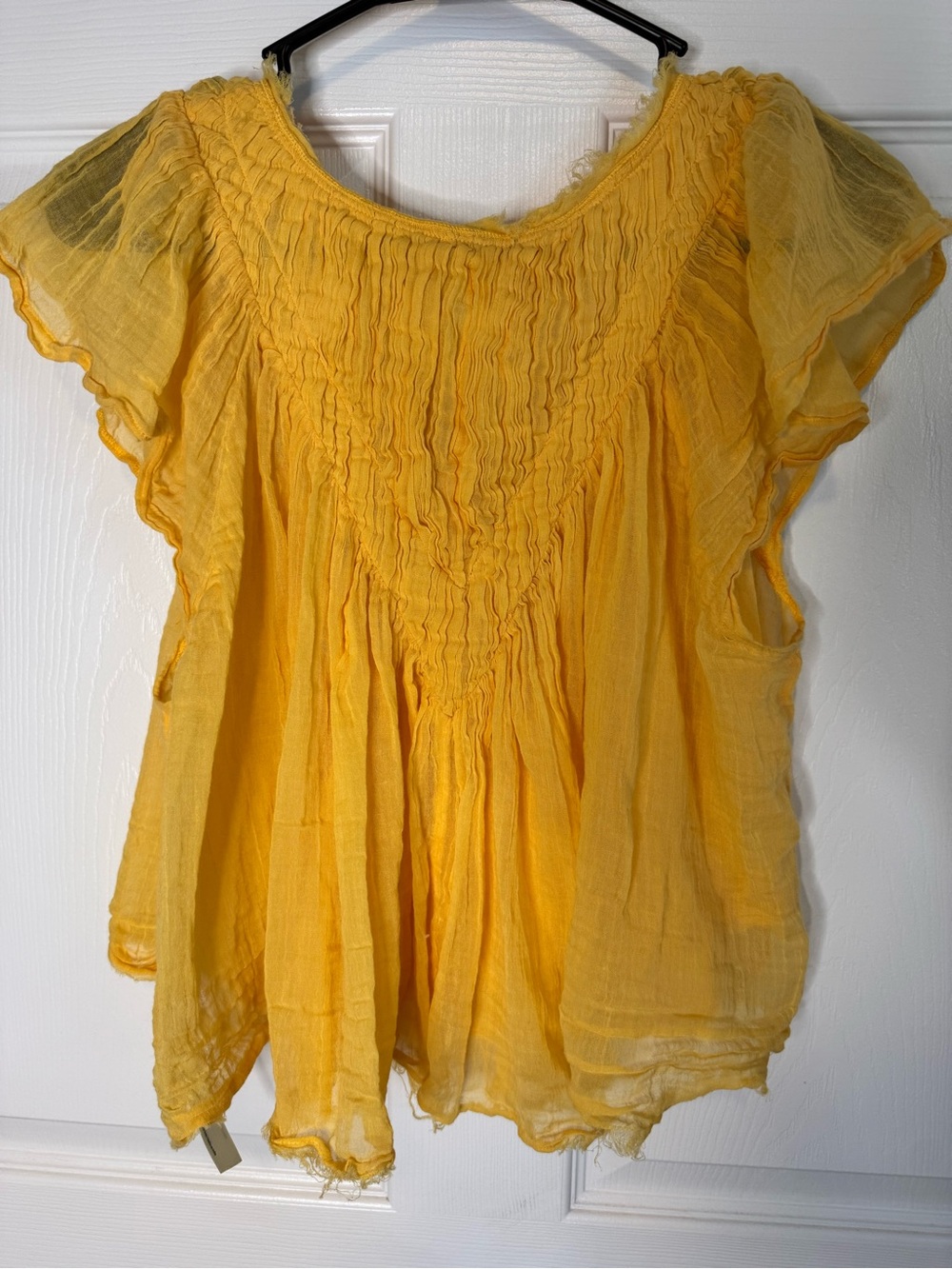 FP ONE Yellow Smocked V-Neck Blouse - Picture 4 of 6